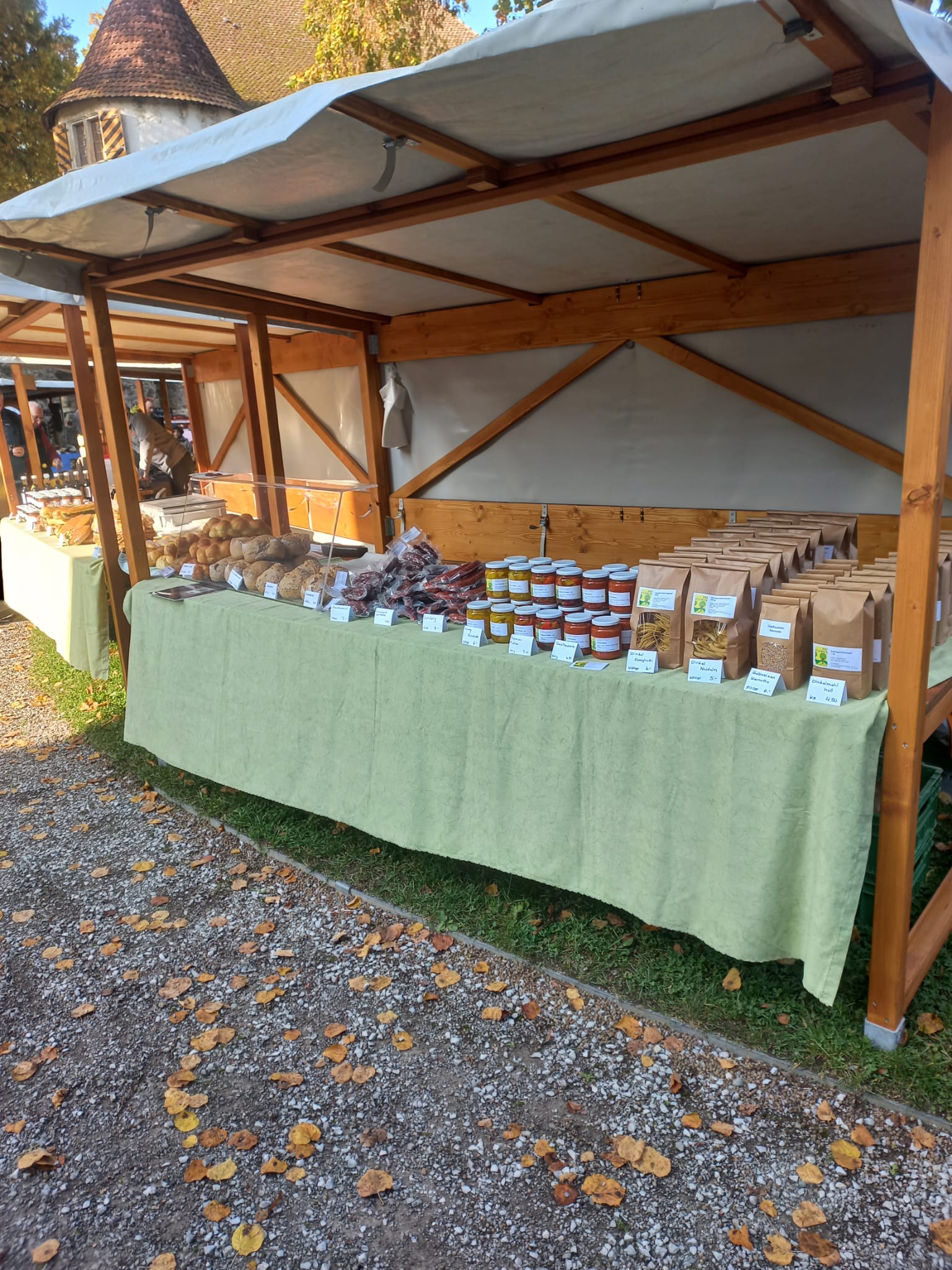 Unser Stand am Herbstmarkt im Schloss Hallwyl.